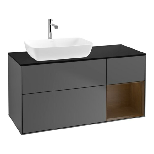 V&B Waschtischunterschrank Wandbeleuchtung Finion 120cm, Pl bla m, Reg wal ven, Anthrac. m