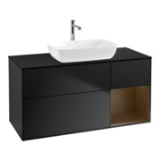 V&B Waschtischunterschrank Wandbeleuchtung Finion 120cm, Pl bla m, Reg wal ven, bla m Lac