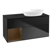 V&B Waschtischunterschrank Wandbeleuchtung Finion 120cm, Pl bla m, Reg wal ven, bla m Lac