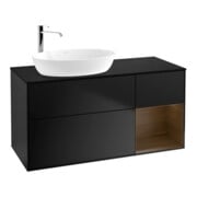 V&B Waschtischunterschrank Wandbeleuchtung Finion 120cm, Pl bla m, Reg wal ven, bla m Lac
