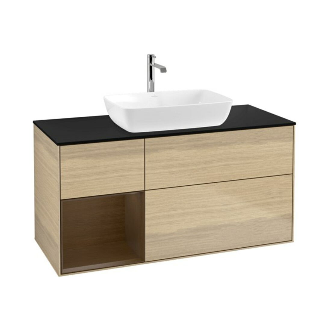 V&B Waschtischunterschrank Wandbeleuchtung Finion 120cm, Pl bla m, Reg wal ven, Oa ven