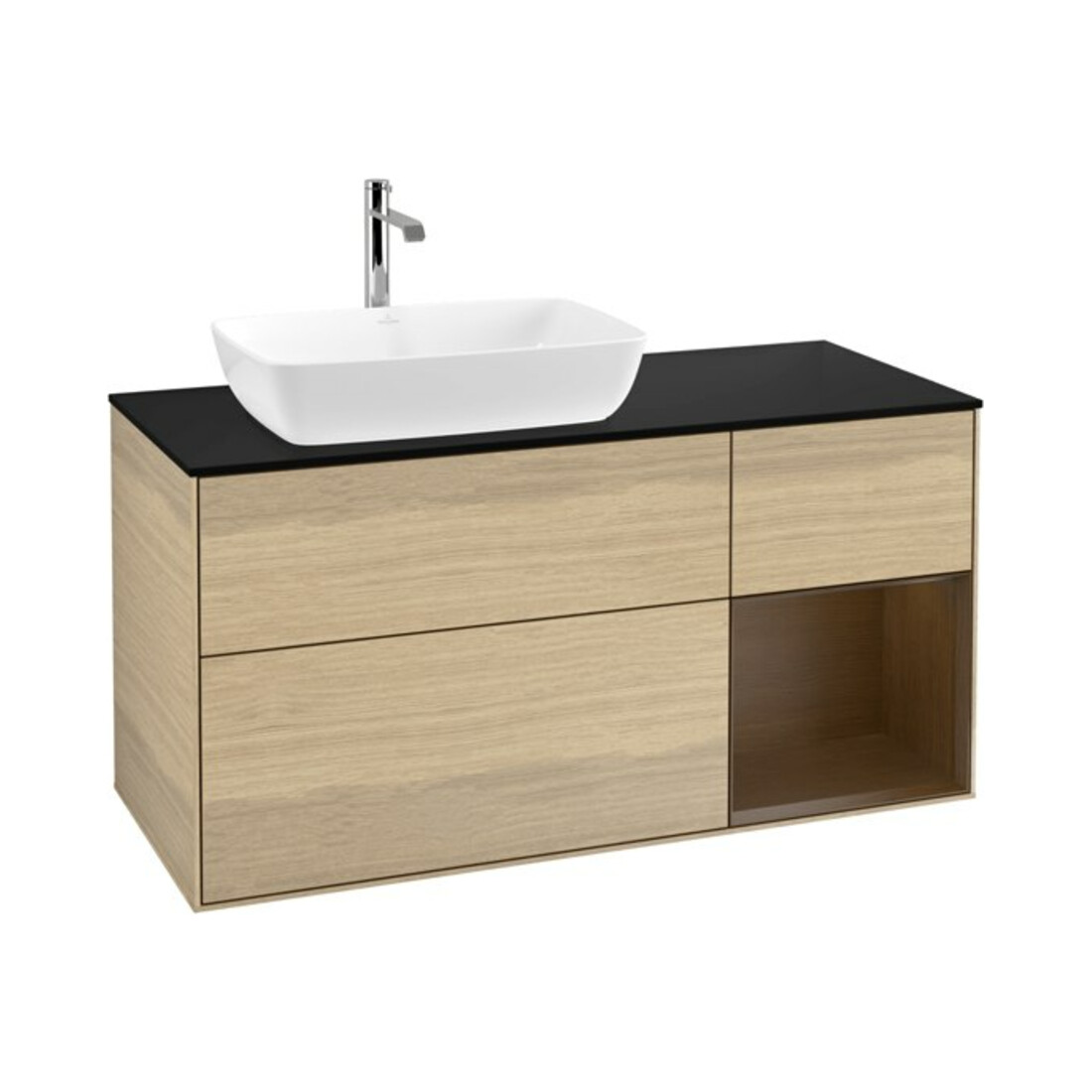 V&B Waschtischunterschrank Wandbeleuchtung Finion 120cm, Pl bla m, Reg wal ven, Oa ven