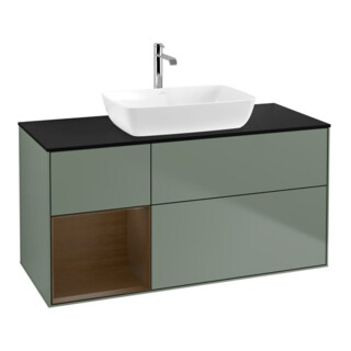 V&B Waschtischunterschrank Wandbeleuchtung Finion 120cm, Pl bla m, Reg wal ven, Oli. m Lac