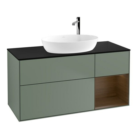 V&B Waschtischunterschrank Wandbeleuchtung Finion 120cm, Pl bla m, Reg wal ven, Oli. m Lac