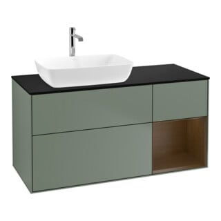 V&B Waschtischunterschrank Wandbeleuchtung Finion 120cm, Pl bla m, Reg wal ven, Oli. m Lac