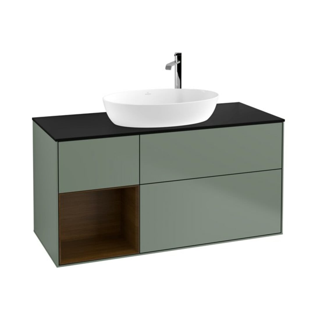 V&B Waschtischunterschrank Wandbeleuchtung Finion 120cm, Pl bla m, Reg wal ven, Oli. m Lac