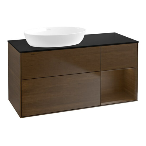 V&B Waschtischunterschrank Wandbeleuchtung Finion 120cm, Pl bla m, Reg wal ven, wal ven
