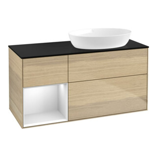 V&B Waschtischunterschrank Wandbeleuchtung Finion 120cm, Pl bla m, Reg wh. m Lac, Oa ven