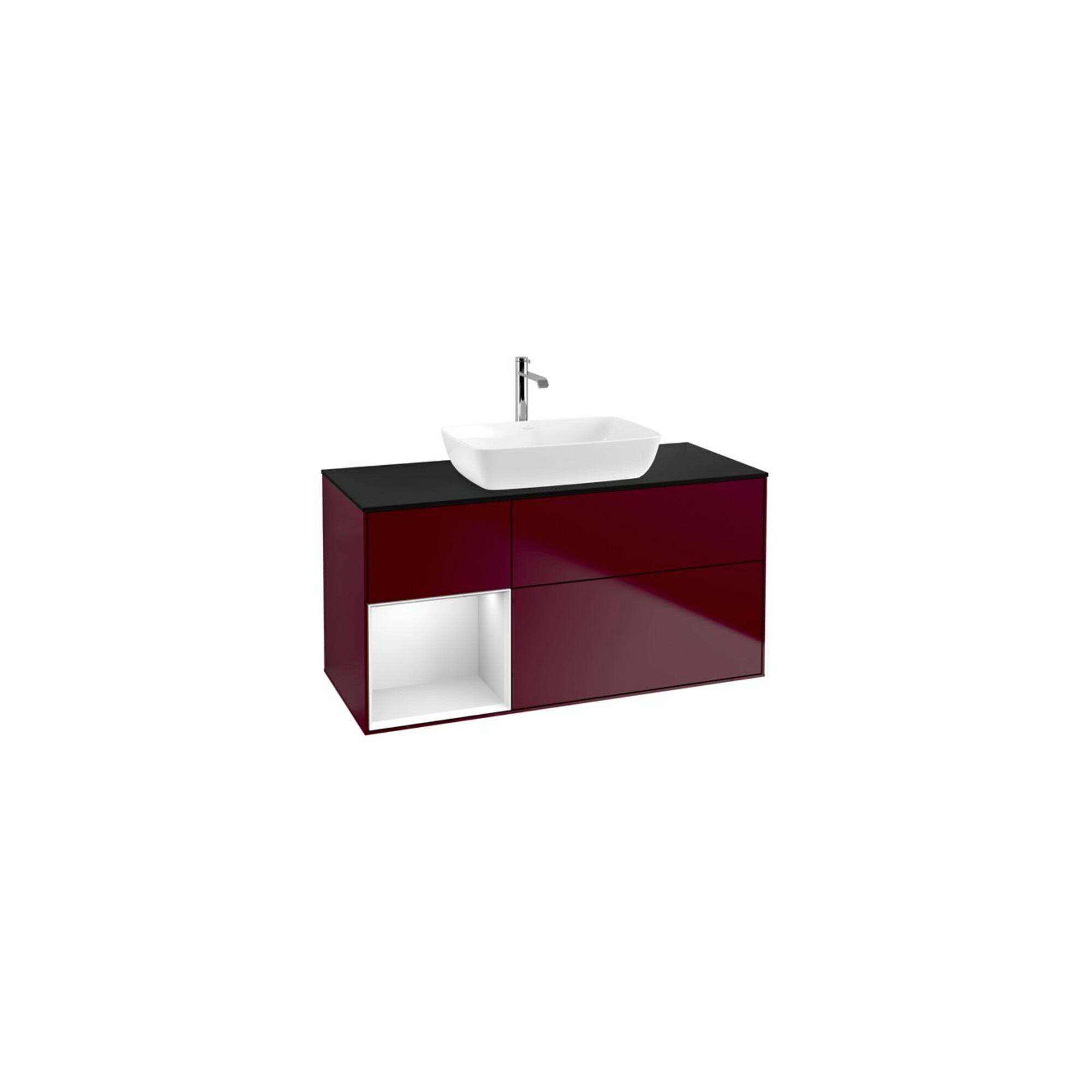 V&B Waschtischunterschrank Wandbeleuchtung Finion 120cm, Pl bla m, Reg wh. m Lac, Peo m ; Villeroy & Boch