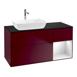 V&B Waschtischunterschrank Wandbeleuchtung Finion 120cm, Pl bla m, Reg wh. m Lac, Peo m