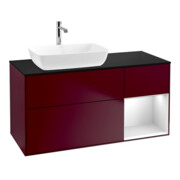 V&B Waschtischunterschrank Wandbeleuchtung Finion 120cm, Pl bla m, Reg wh. m Lac, Peo m