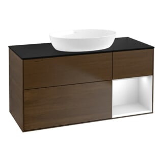 V&B Waschtischunterschrank Wandbeleuchtung Finion 120cm, Pl bla m, Reg wh. m Lac, wal ven