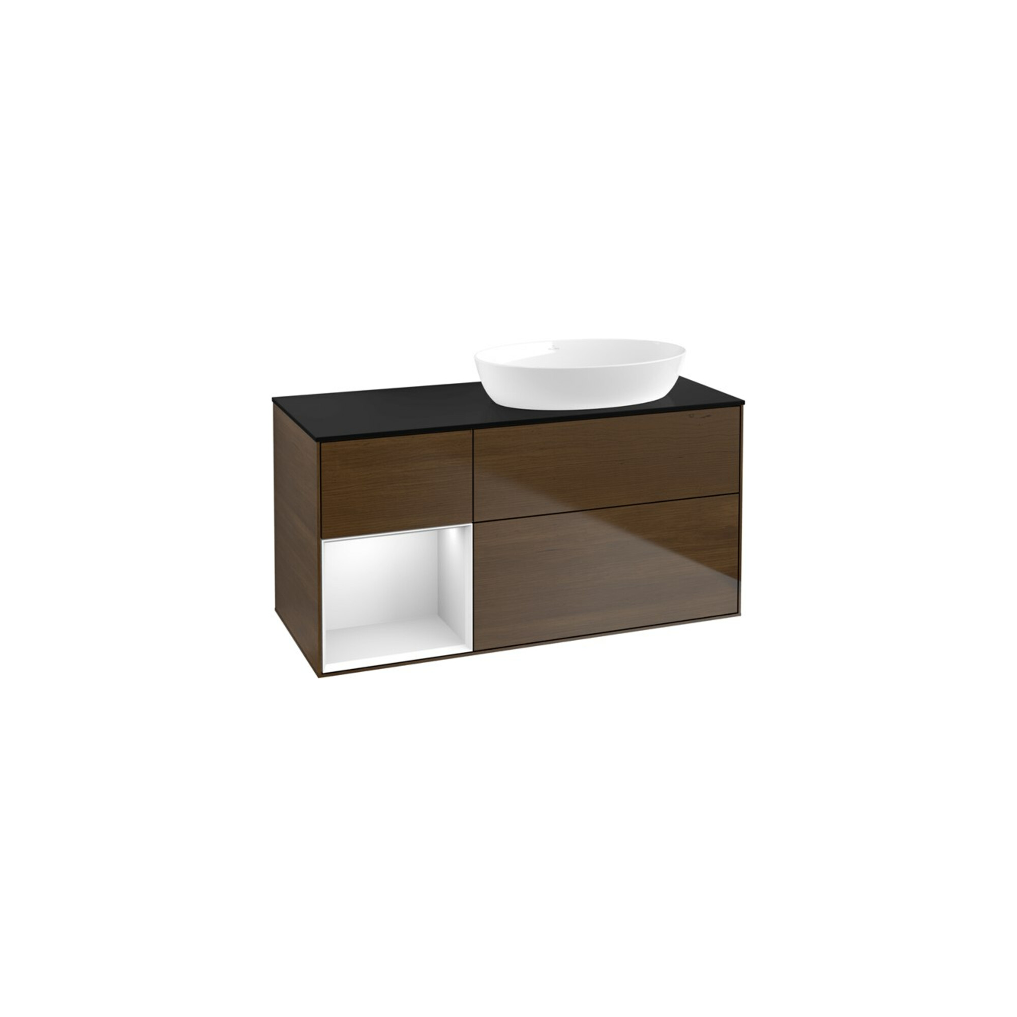 V&B Waschtischunterschrank Wandbeleuchtung Finion 120cm, Pl bla m, Reg wh. m Lac, wal ven ; Villeroy & Boch