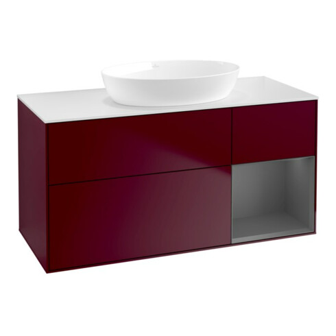 V&B Waschtischunterschrank Wandbeleuchtung Finion 120cm, Pl w m, Reg Anthrac. m Lac, Peo m