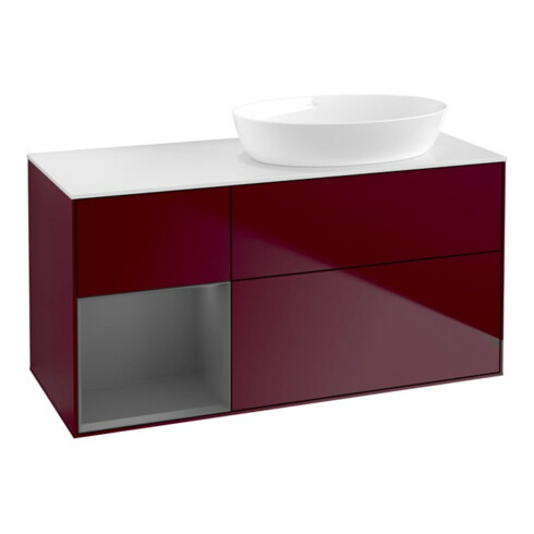V&B Waschtischunterschrank Wandbeleuchtung Finion 120cm, Pl w m, Reg Anthrac. m Lac, Peo m