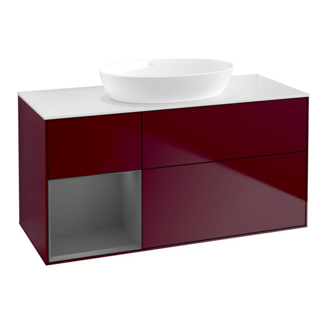V&B Waschtischunterschrank Wandbeleuchtung Finion 120cm, Pl w m, Reg Anthrac. m Lac, Peo m