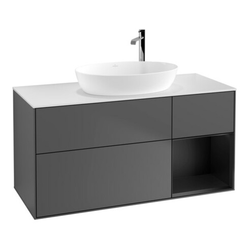 V&B Waschtischunterschrank Wandbeleuchtung Finion 120cm, Pl w m, Reg bla m Lac, Anthrac. m