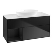 V&B Waschtischunterschrank Wandbeleuchtung Finion 120cm, Pl w m, Reg bla m Lac, bla m Lac