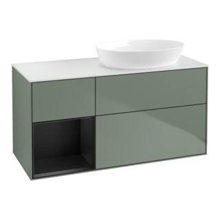 V&B Waschtischunterschrank Wandbeleuchtung Finion 120cm, Pl w m, Reg bla m Lac, Oli. m Lac