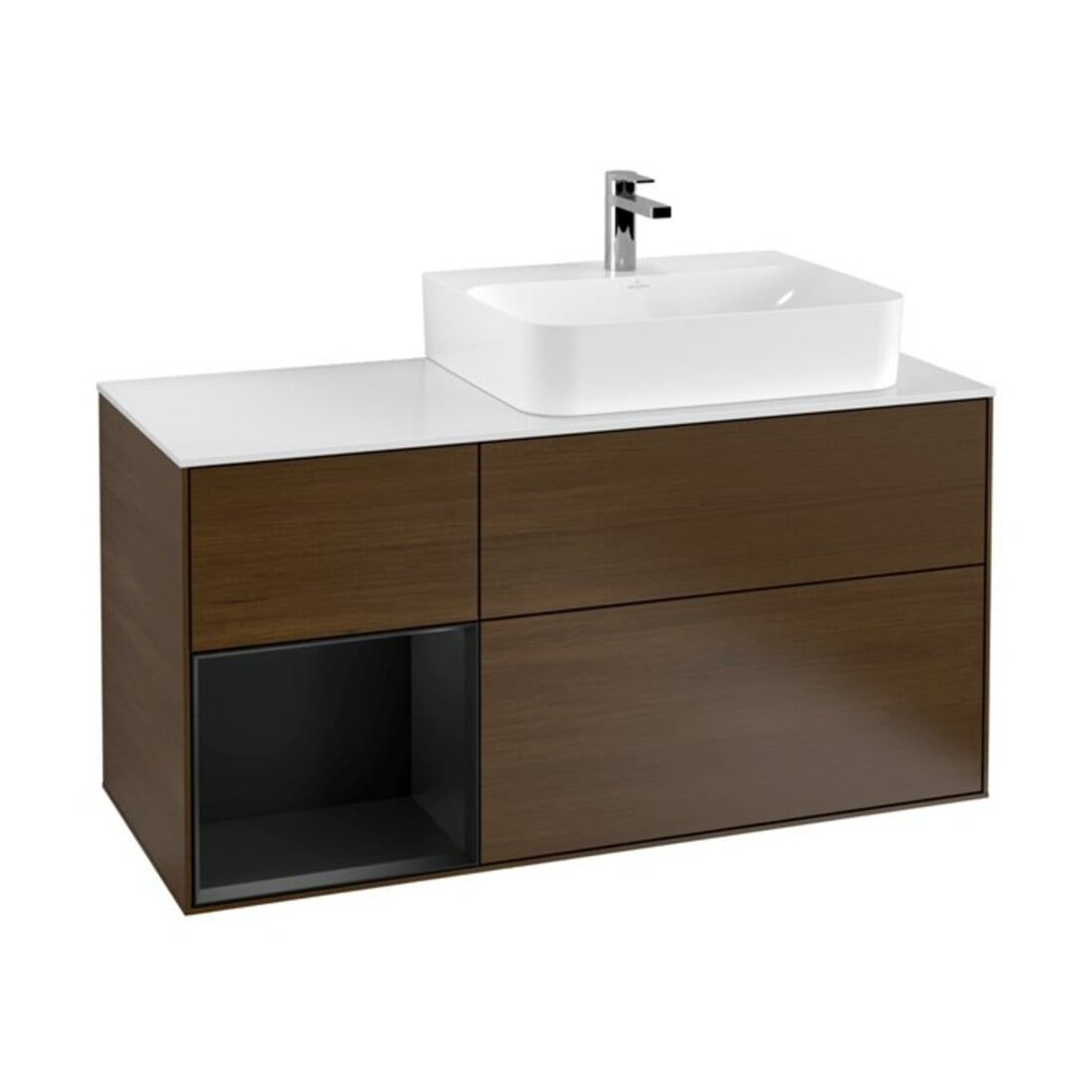 V&B Waschtischunterschrank Wandbeleuchtung Finion 120cm, Pl w m, Reg li bla m Lac, wal ven