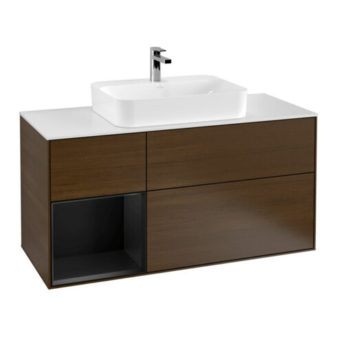 V&B Waschtischunterschrank Wandbeleuchtung Finion 120cm, Pl w m, Reg li bla m Lac, wal ven