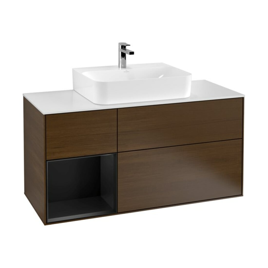 V&B Waschtischunterschrank Wandbeleuchtung Finion 120cm, Pl w m, Reg li bla m Lac, wal ven