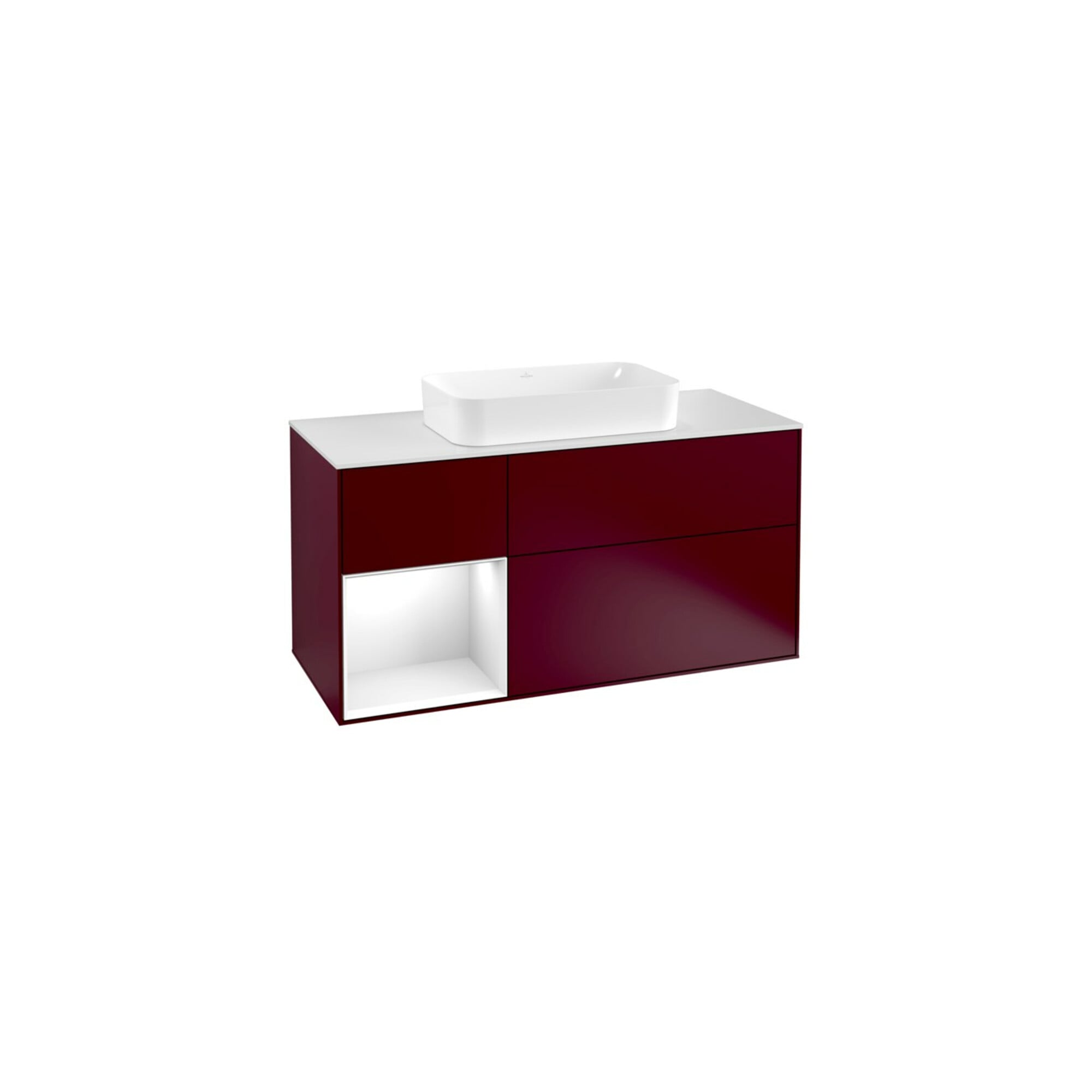 V&B Waschtischunterschrank Wandbeleuchtung Finion 120cm, Pl w m, Reg li glo wh. Lac, Peo m ; Villeroy & Boch