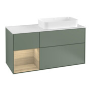 V&B Waschtischunterschrank Wandbeleuchtung Finion 120cm, Pl w m, Reg li Oa ven, Oli. m Lac
