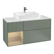 V&B Waschtischunterschrank Wandbeleuchtung Finion 120cm, Pl w m, Reg li Oa ven, Oli. m Lac