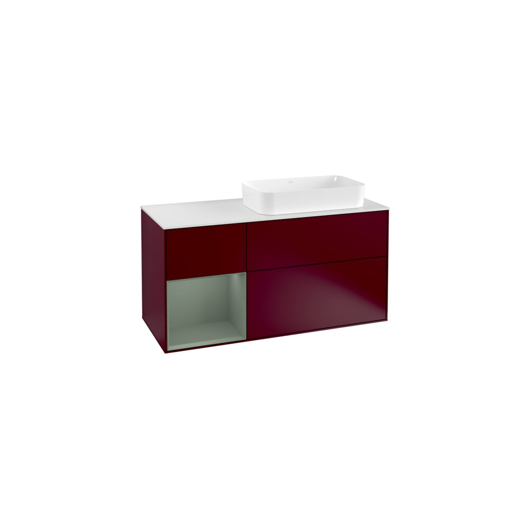 V&B Waschtischunterschrank Wandbeleuchtung Finion 120cm, Pl w m, Reg li Oli. m Lac, Peo m ; Villeroy & Boch