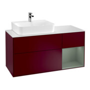 V&B Waschtischunterschrank Wandbeleuchtung Finion 120cm, Pl w m, Reg li Oli. m Lac, Peo m