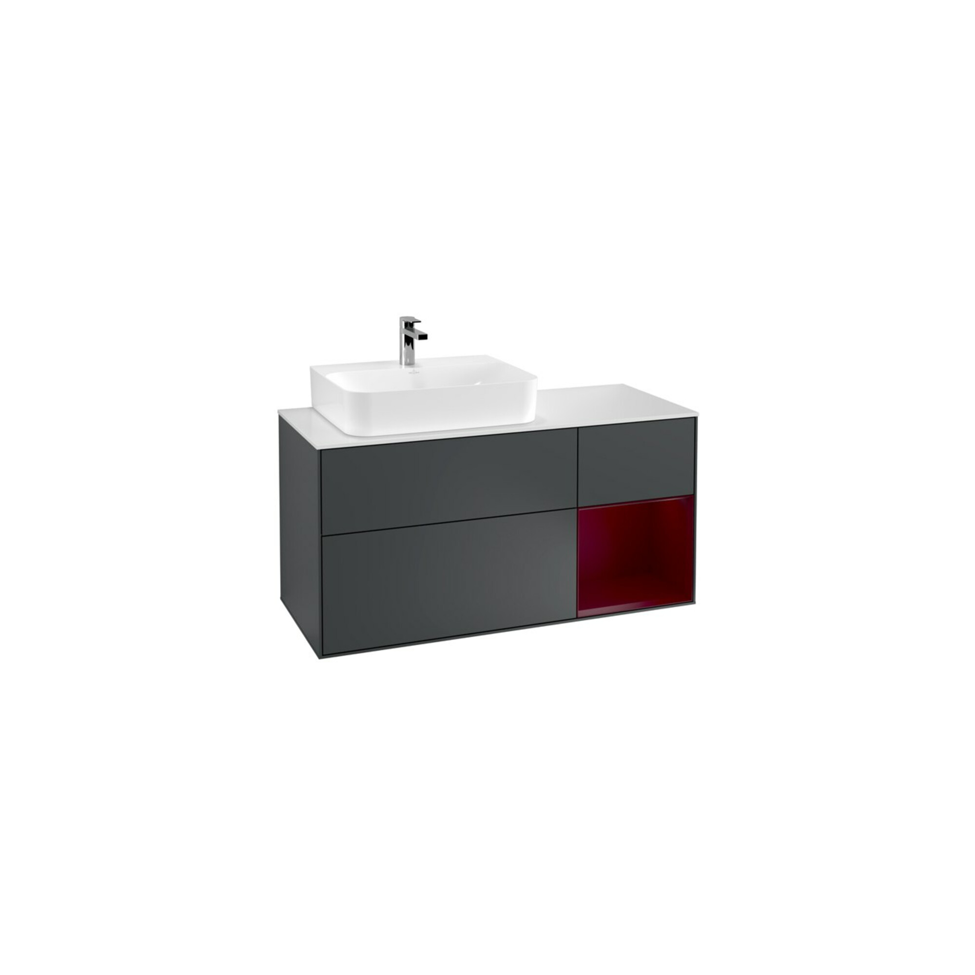 V&B Waschtischunterschrank Wandbeleuchtung Finion 120cm, Pl w m, Reg li Peo, md bl. m Lac ; Villeroy & Boch