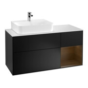 V&B Waschtischunterschrank Wandbeleuchtung Finion 120cm, Pl w m, Reg li wal ven, bla m Lac