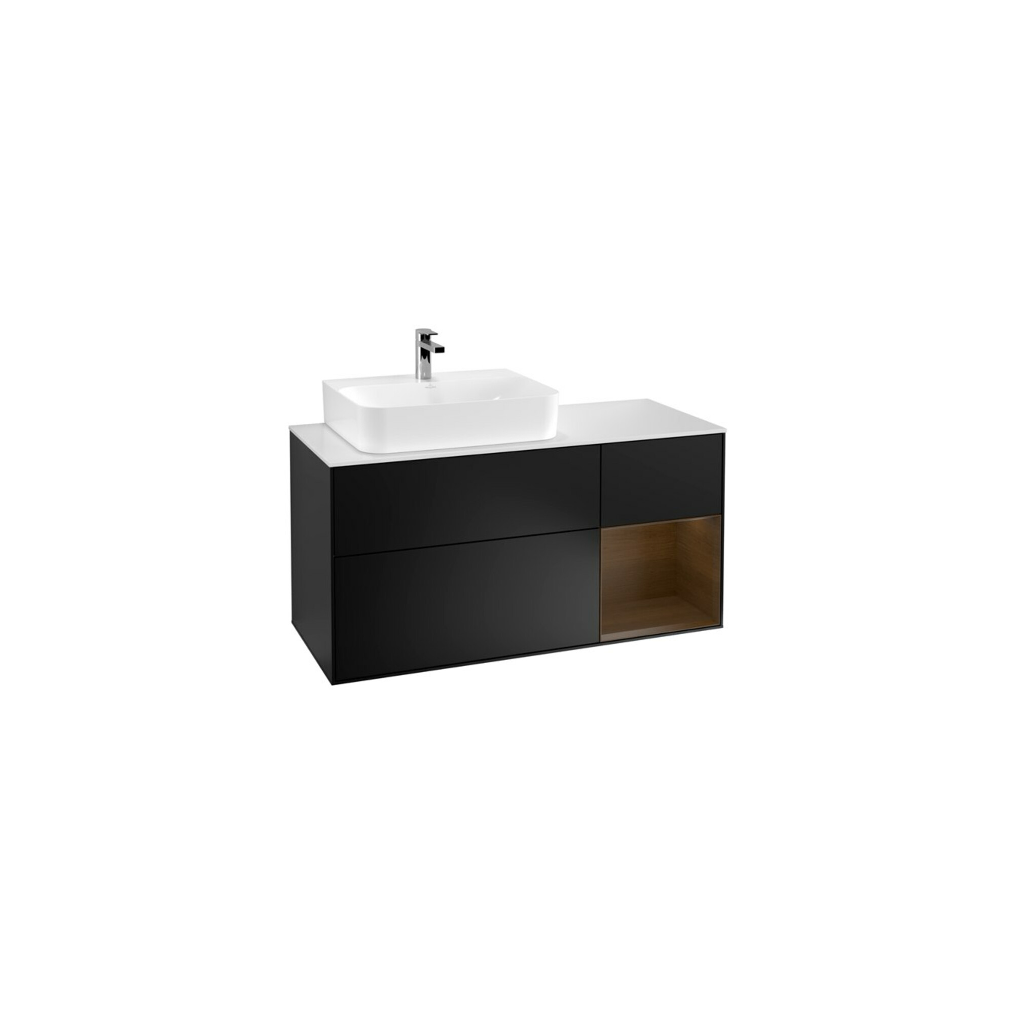 V&B Waschtischunterschrank Wandbeleuchtung Finion 120cm, Pl w m, Reg li wal ven, bla m Lac ; Villeroy & Boch