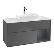 V&B Waschtischunterschrank Wandbeleuchtung Finion 120cm, Pl w m, Reg md m Lac, Anthrac. m