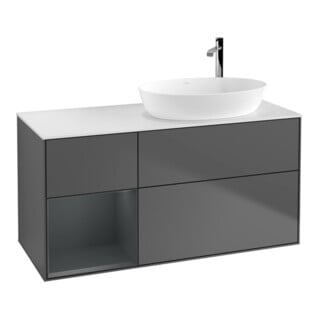 V&B Waschtischunterschrank Wandbeleuchtung Finion 120cm, Pl w m, Reg md m Lac, Anthrac. m