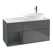 V&B Waschtischunterschrank Wandbeleuchtung Finion 120cm, Pl w m, Reg md m Lac, Anthrac. m