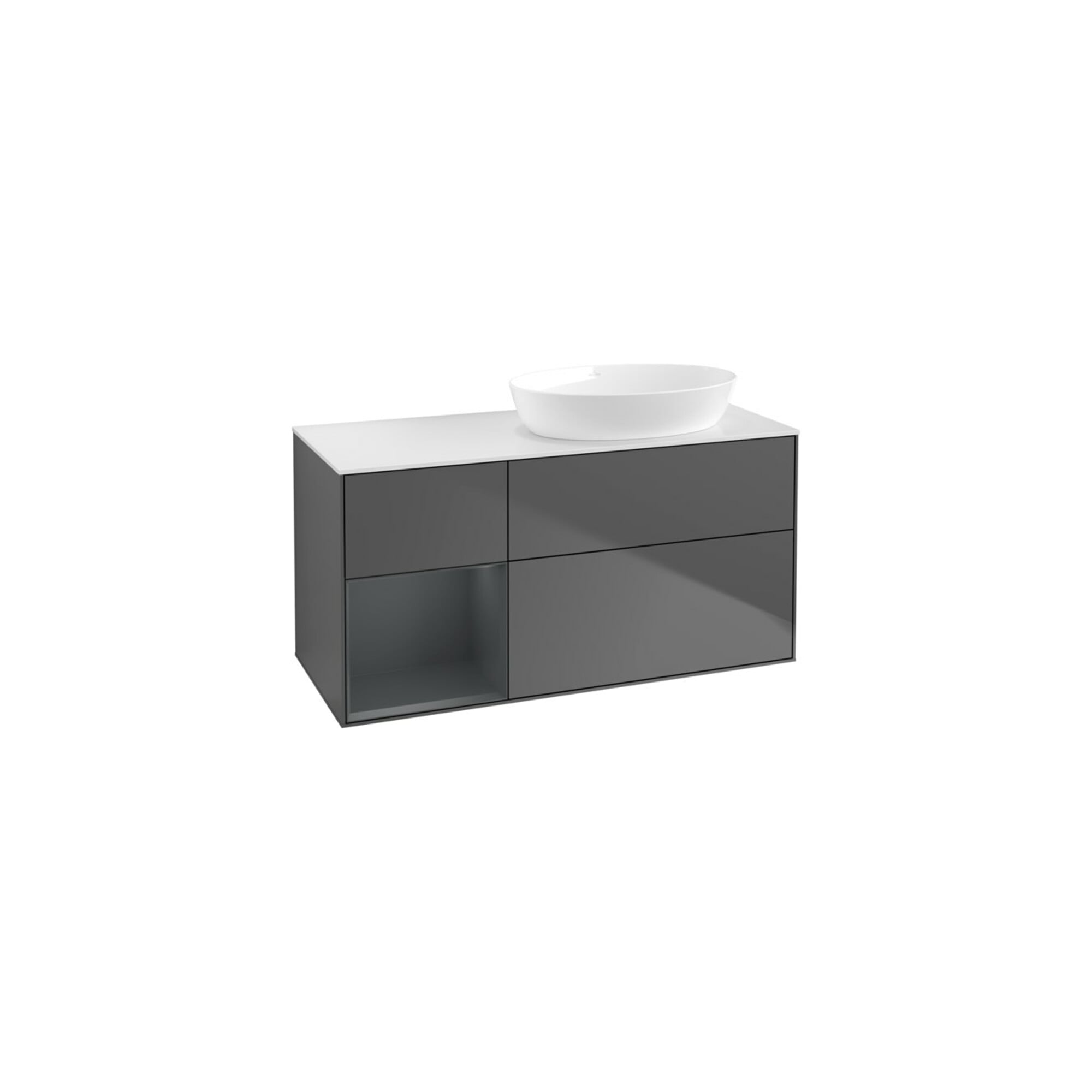 V&B Waschtischunterschrank Wandbeleuchtung Finion 120cm, Pl w m, Reg md m Lac, Anthrac. m ; Villeroy & Boch