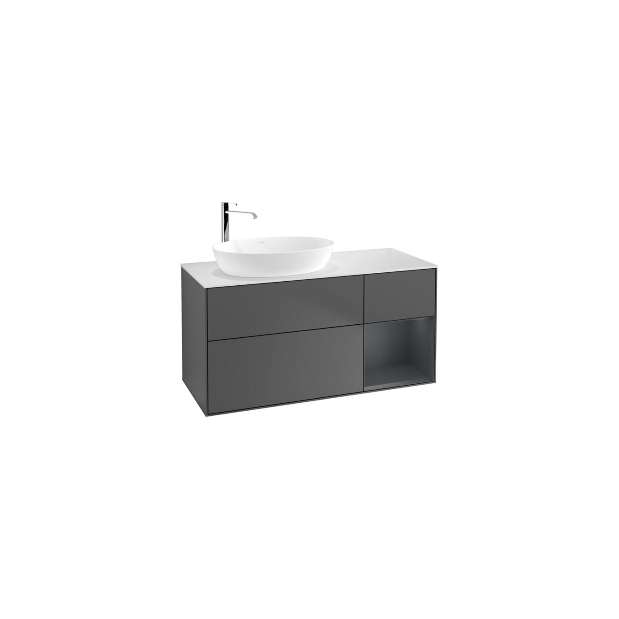 V&B Waschtischunterschrank Wandbeleuchtung Finion 120cm, Pl w m, Reg md m Lac, Anthrac. m ; Villeroy & Boch