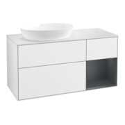 V&B Waschtischunterschrank Wandbeleuchtung Finion 120cm, Pl w m, Reg md m Lac, glo wh. Lac