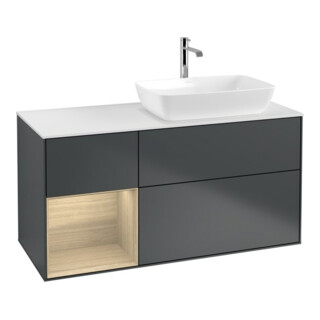 V&B Waschtischunterschrank Wandbeleuchtung Finion 120cm, Pl w m, Reg Oa ven, md bl. m Lac
