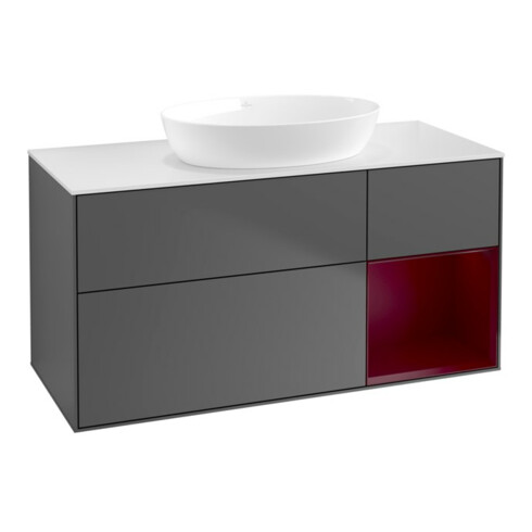 V&B Waschtischunterschrank Wandbeleuchtung Finion 120cm, Pl w m, Reg Peo m Lac, Anthrac. m
