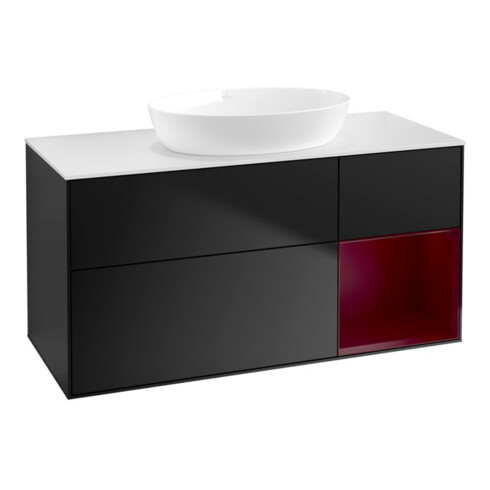 V&B Waschtischunterschrank Wandbeleuchtung Finion 120cm, Pl w m, Reg Peo m Lac, bla m Lac