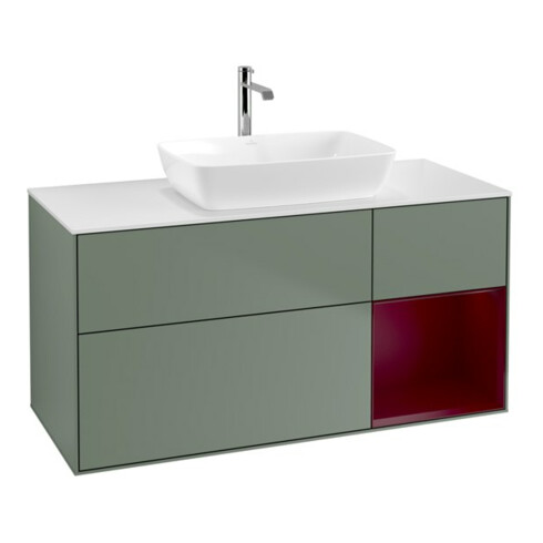 V&B Waschtischunterschrank Wandbeleuchtung Finion 120cm, Pl w m, Reg Peo m Lac, Oli. m Lac