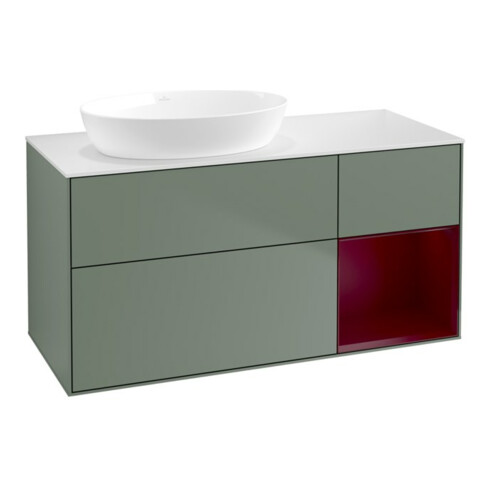 V&B Waschtischunterschrank Wandbeleuchtung Finion 120cm, Pl w m, Reg Peo m Lac, Oli. m Lac