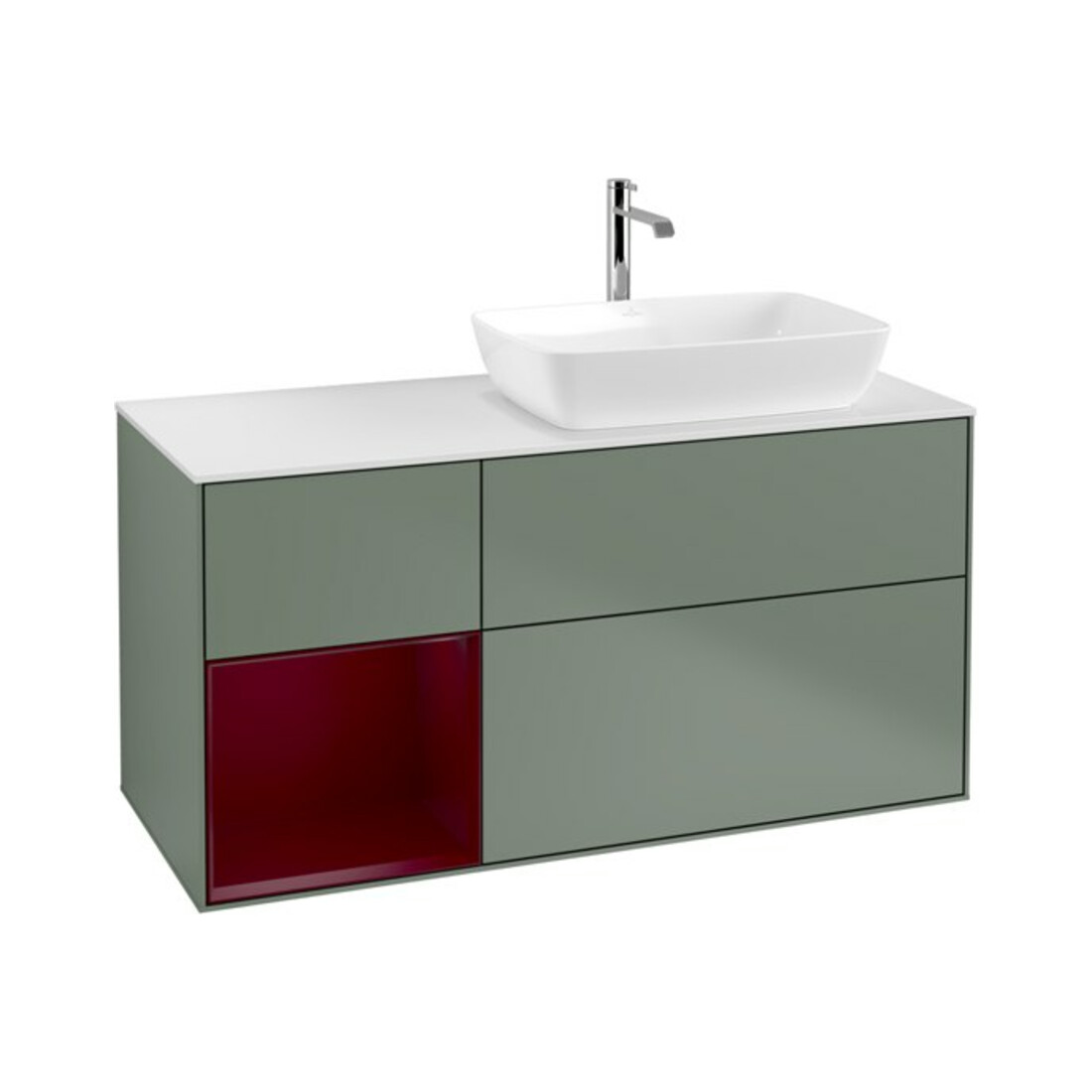 V&B Waschtischunterschrank Wandbeleuchtung Finion 120cm, Pl w m, Reg Peo m Lac, Oli. m Lac
