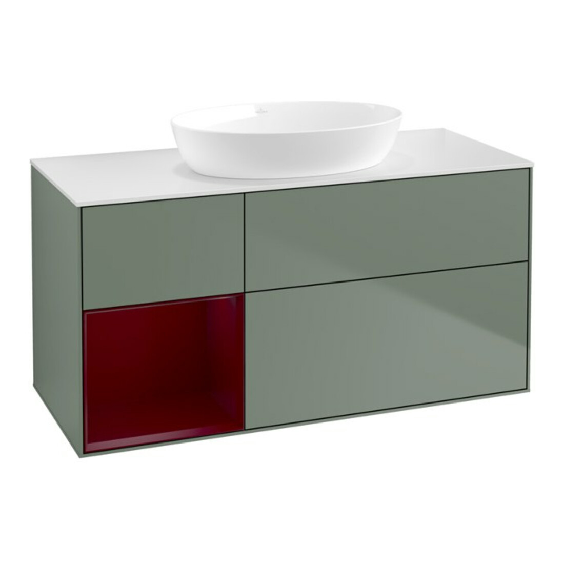 V&B Waschtischunterschrank Wandbeleuchtung Finion 120cm, Pl w m, Reg Peo m Lac, Oli. m Lac