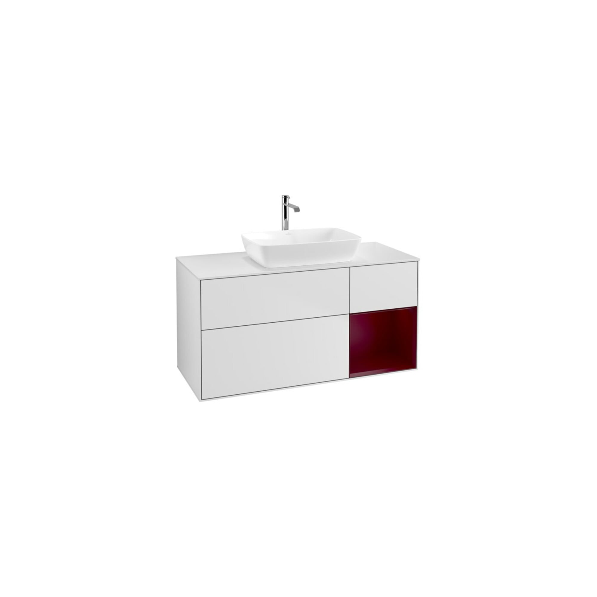 V&B Waschtischunterschrank Wandbeleuchtung Finion 120cm, Pl w m, Reg Peo m Lac, wh. m Lac ; Villeroy & Boch