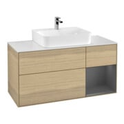 V&B Waschtischunterschrank Wandbeleuchtung Finion 120cm, Pl w m, Reg re Anthrac. m, Oa ven