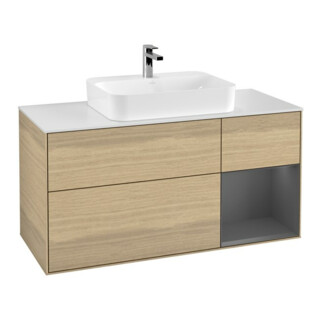 V&B Waschtischunterschrank Wandbeleuchtung Finion 120cm, Pl w m, Reg re Anthrac. m, Oa ven